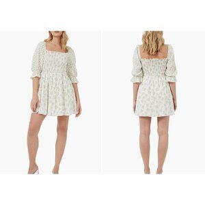 New French Connection Size US12 Doria Smocked Balloon Sleeve Dress